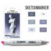 Маркеры для скетчинга SketchMarker набор 6 шт, Cool Gray, Оттенки Серого SM-6CGR