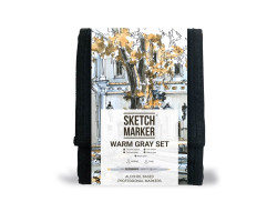 Маркери SketchMarker набір 12 шт Warm Grey, Мокрий сірий, SM-12WMGR-foto2
