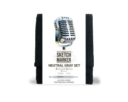 Маркери SketchMarker набір 12 шт Neutral Grey, Натуральні сірі, SM-12NTGR-foto2