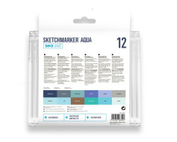 Акварельні маркери набір SketchMarker Aqua Pro Sea, 12 колір, SMA-12SEA-foto3