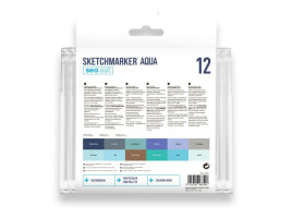 Акварельные маркеры набор SketchMarker Aqua Pro Sea, 12 цвет, SMA-12SEA-foto3
