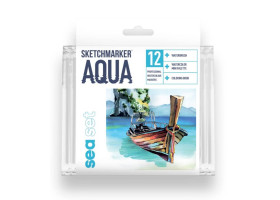 Акварельные маркеры набор SketchMarker Aqua Pro Sea, 12 цвет, SMA-12SEA