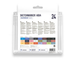 Акварельные маркеры набор SketchMarker Aqua Pro Outdoor, 24 цвет, SMA-24OUTD-foto3