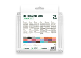 Акварельные маркеры набор SketchMarker Aqua Pro Travel, 24 цвет, SMA-24TRAV-foto3