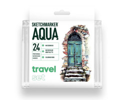 Акварельные маркеры набор SketchMarker Aqua Pro Travel, 24 цвет, SMA-24TRAV