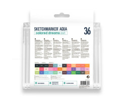 Акварельні маркери набір SketchMarker Aqua Pro Colored Dreams, 36 колір, SMA-36CLDR-foto3