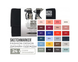 Набор маркеров SketchMarker Brush Дизайн одежды 24 шт, SMB-24FASH