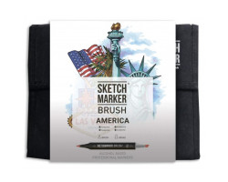 Маркери набір SketchMarker Brush Америка 36 шт, SMB-36AMER-foto3