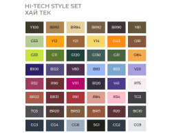 Комплект маркерів SketchMarker Brush Hi Tex Style - Хай тек 48 шт. (В пластик. Кейсі), SMB-48HITEX-foto4