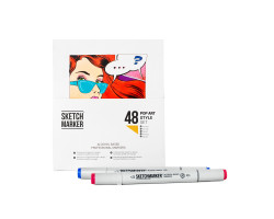 Комплект маркерів SketchMarker Pop Art Style - Поп Арт 48 шт. (В пластик. Кейсі), SM-48POPART-foto4