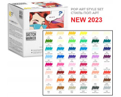 Комплект маркерів SketchMarker Pop Art Style - Поп Арт 48 шт. (В пластик. Кейсі), SM-48POPART