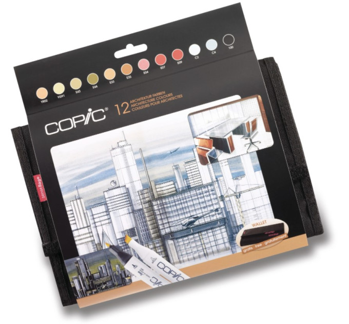 Набір маркерів Copic Marker Set Architechure colours, у футлярі 12 шт. - 20075731