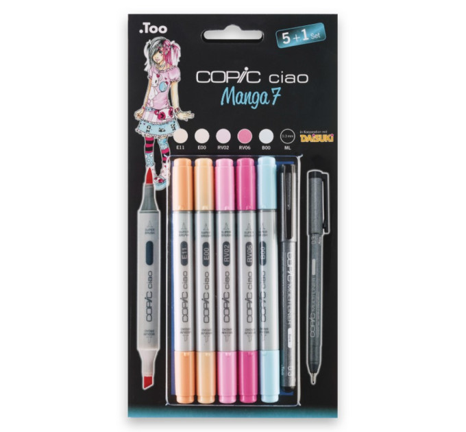 Набір маркерів Copic Ciao set 5+1, кольори для дівчаток + лайнер