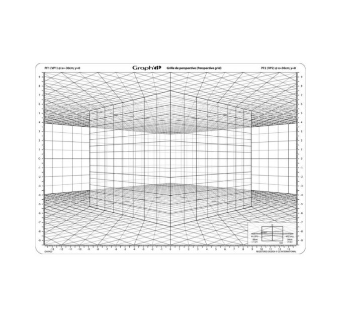 Сетка перспектива D  для зарисовок 26*30,5 см Graph&#039;it