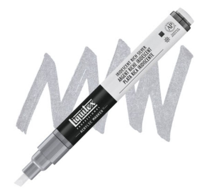 Акриловый маркер Liquitex, Paint Marker 2 мм, №239 Iridescent Rich Silver