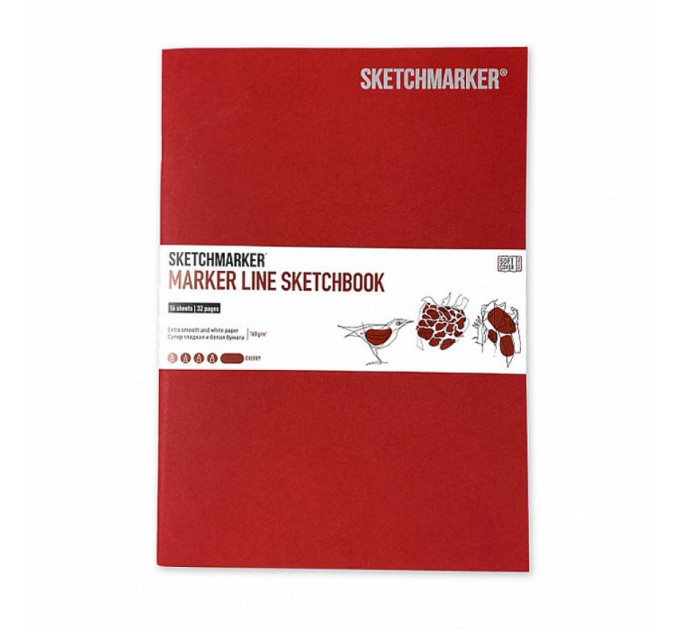 Скетчбук SketchMarker А5 16 листов, 160 г, вишня, MLSSM / CHERR