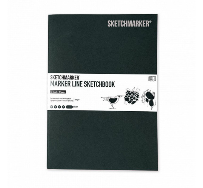 Скетчбук SketchMarker А5 16 листов, 160 г, темно-зеленый, MLSSM / HGREEN