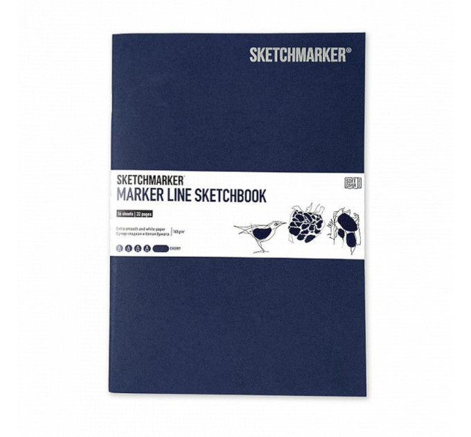 Скетчбук SketchMarker А5 16 листов, 160 г, синий, MLSSM / IMBLUE