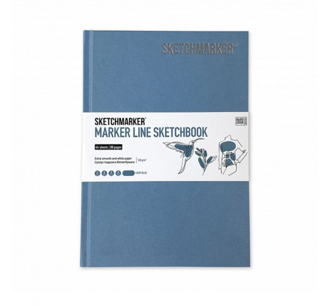 Скетчбук SketchMarker А5 44 листов, 160 г, светло-синий, MLHSM / LBLUE