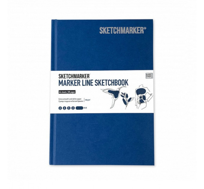 Скетчбук SketchMarker А5 44 листов, 160 г, синий, MLHSM / BLUE