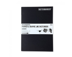 Скетчбук SketchMarker В5 16 листов, 180 г, высшего черный, MGLSM / EXBL