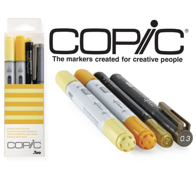 Маркери Copic Ciao Set Doodle Pack Yellow 2+1+1 шт 22075642