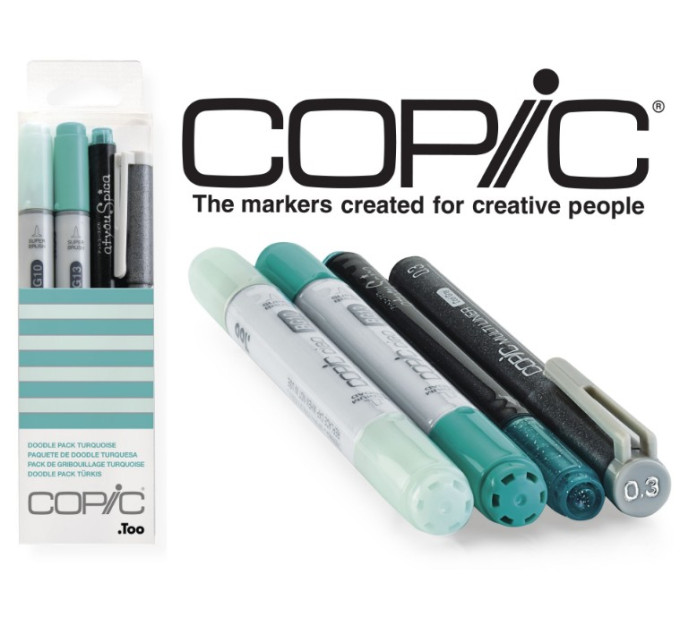 Маркери Copic Ciao Set Doodle Pack Turquoise 2+1+1 шт 22075643