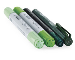 Маркери Copic Ciao Set Doodle Pack Green 2+1+1 шт 22075644-foto2