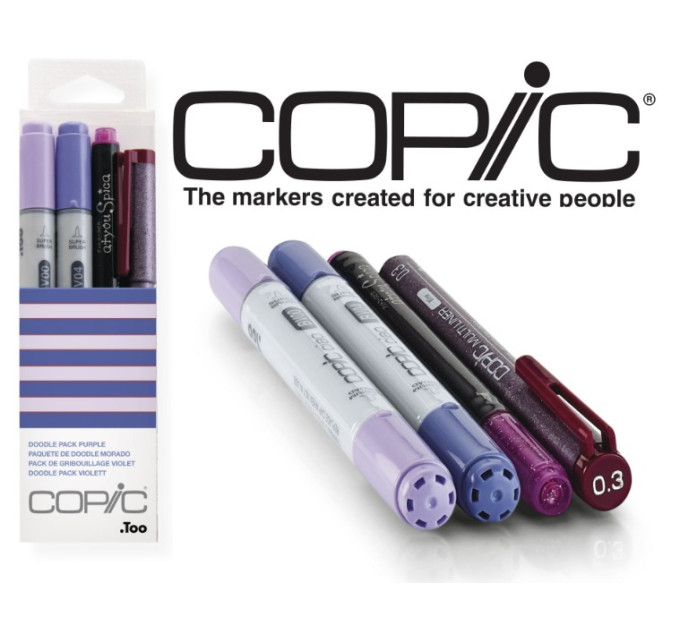 Маркеры Copic Ciao Set Doodle Pack Purple 2+1+1 шт 22075646
