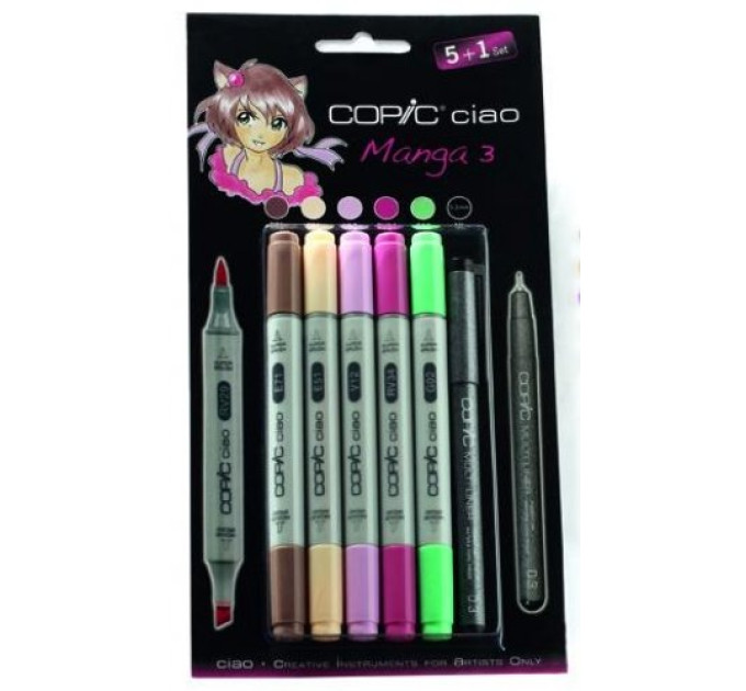 Набір маркерів Copic Ciao Manga 3 set 5+1 лайнер (кольори для дівчаток)