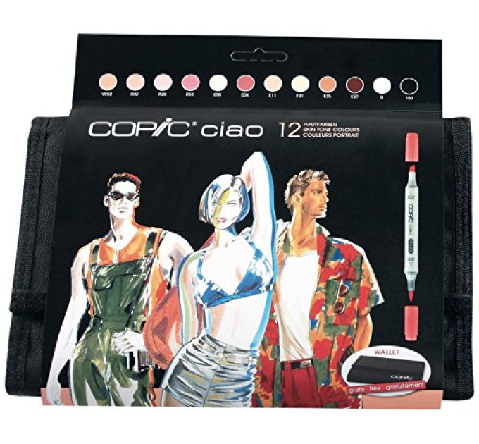 Маркери COPIC Ciao Marker, WALLET mit, тілесні 12 шт