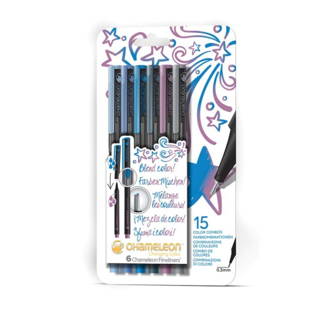 Набір ручок Chameleon Fineliner 6 шт. - Cool Colors FL0604