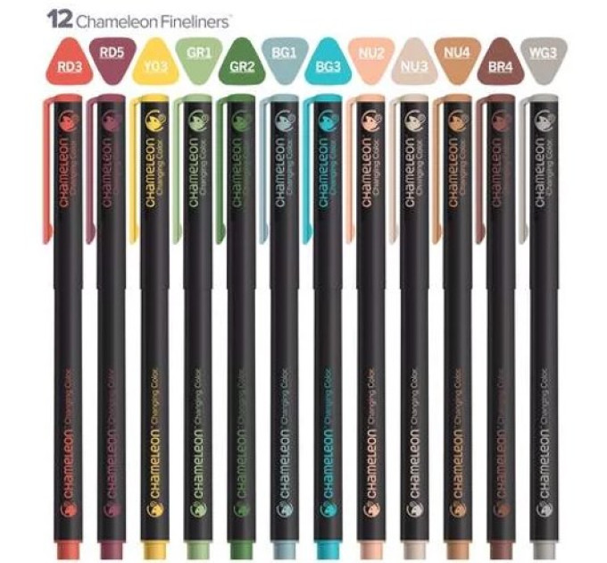 Набір ручок Chameleon Fineliner 12 шт. - Designer Colors FL1202