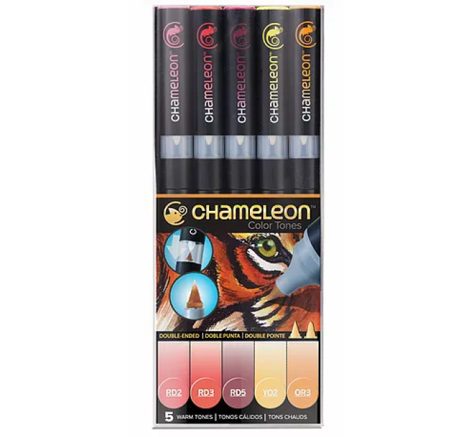 Chameleon маркеры набор 5 шт - Warm Tones (теплые тона) CT0511