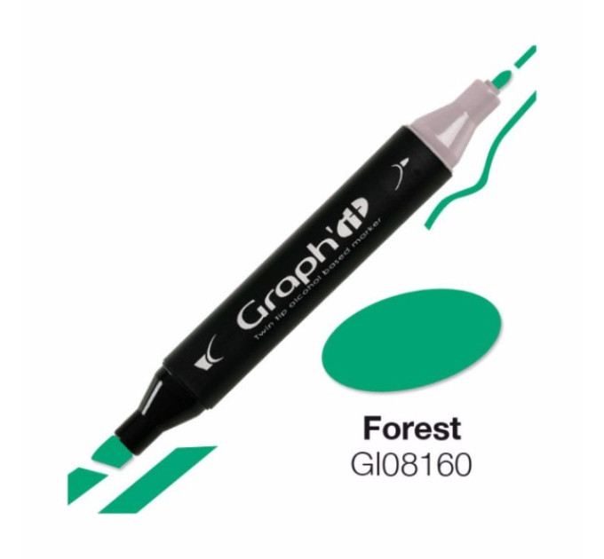 Маркер Graphit двусторонний Зеленый лес