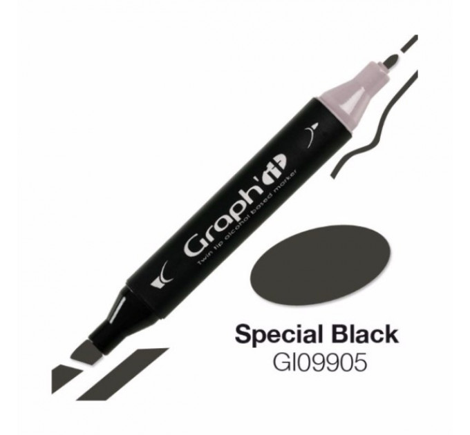 Маркер Graphit двосторонній чорний (світлий) арт GI09905