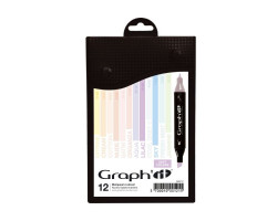 Маркеры Graphit в наборах Pastels - Soft, Пастельные цвета, 12 шт - GI00121
