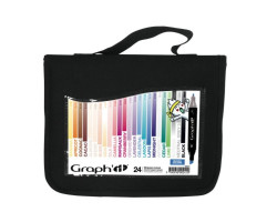 Маркеры Graphit в наборах в пенале, Основные цвета полупрозрачные, 24 шт - GI00241