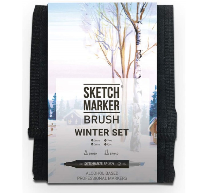 Набор маркеров SketchMarker Brush Зима 12 шт, SMB-12WINT