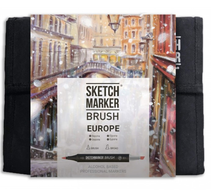 Маркери набір SketchMarker Brush Європа 36 шт, SMB-36EUROP