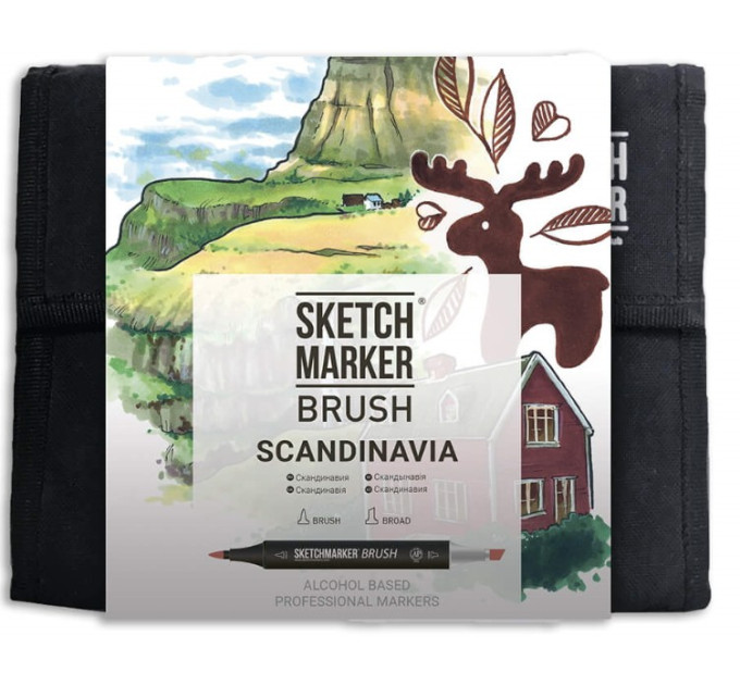 Набор маркеров SketchMarker Brush Скандинавия 36 шт, SMB-36SCAND