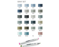 Набір маркерів Sketchmarker Gray set 24 шт арт 24gray-foto2