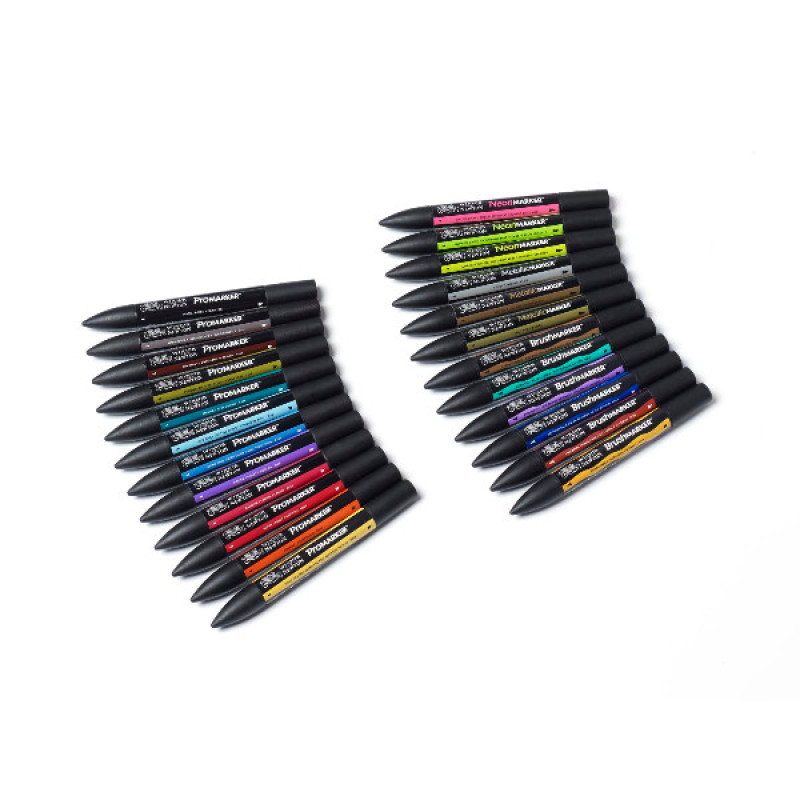 Набор маркеров Winsor Newton, ProMarker 24 шт (Brushmarker, Promarker, Neon, Metalik) 24 шт, W N-foto4