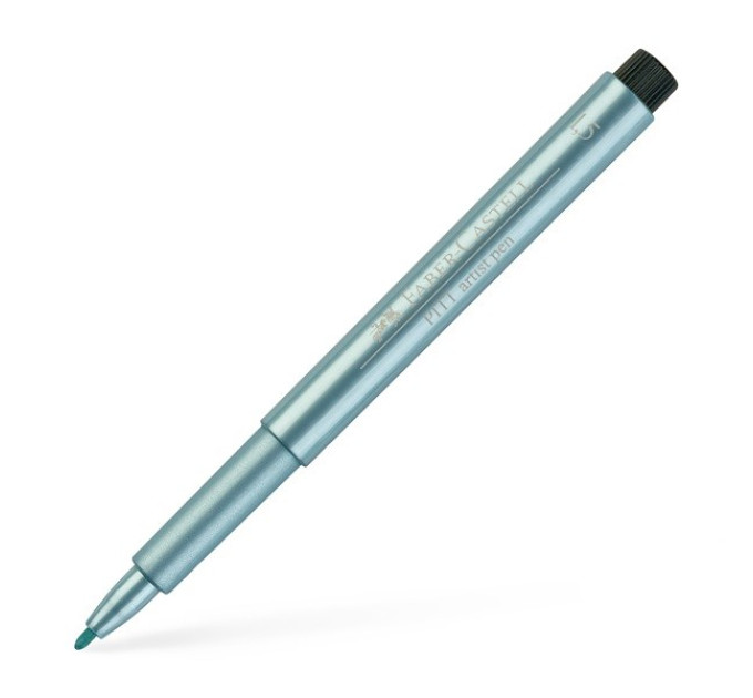 Капиллярная ручка Faber Castell 167392 M ГОЛУБОЙ МЕТАЛЛИК PITT - 167392 (192)