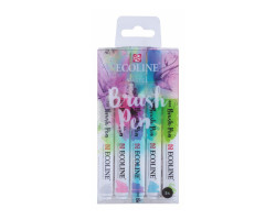 Набор кистей-ручек Ecoline Brushpen PASTEL 5 шт, Royal Talens-foto2