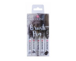 Набор кистей-ручек Ecoline Brushpen GREY 5 шт, Royal Talens-foto2